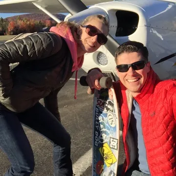 Todd Hunsicker in front of plane