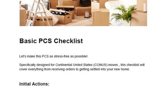 PCS Checklist