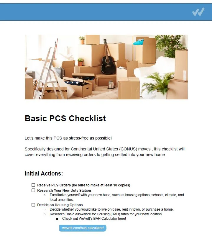 PCS Checklist